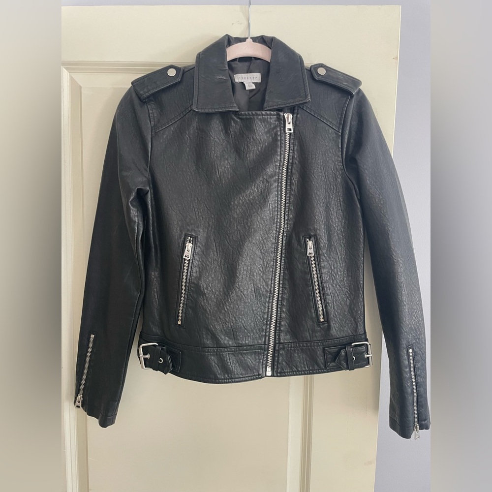 Topshop Black Leather Jacket